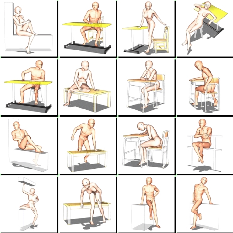 男女性坐姿pose参考图