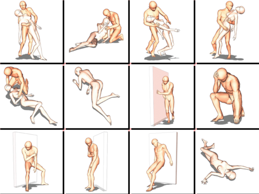 双人打斗pose，打架 被打受伤的参考图